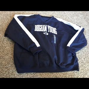 New Brigham Young Navy and White Nylon Lined Jacket, XL